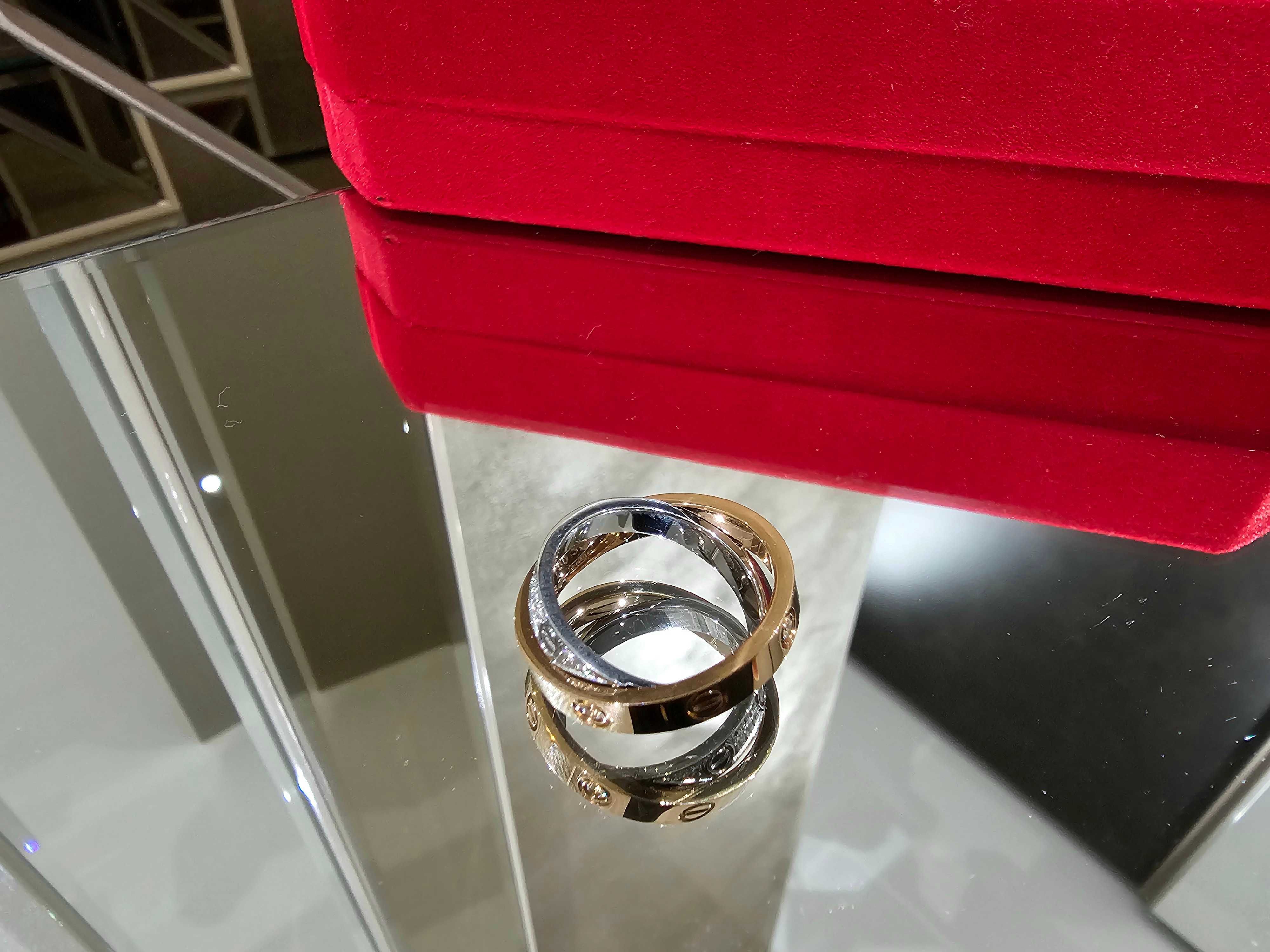 CARTIER Love Rose and White Gold Diamond Paved Пръстен