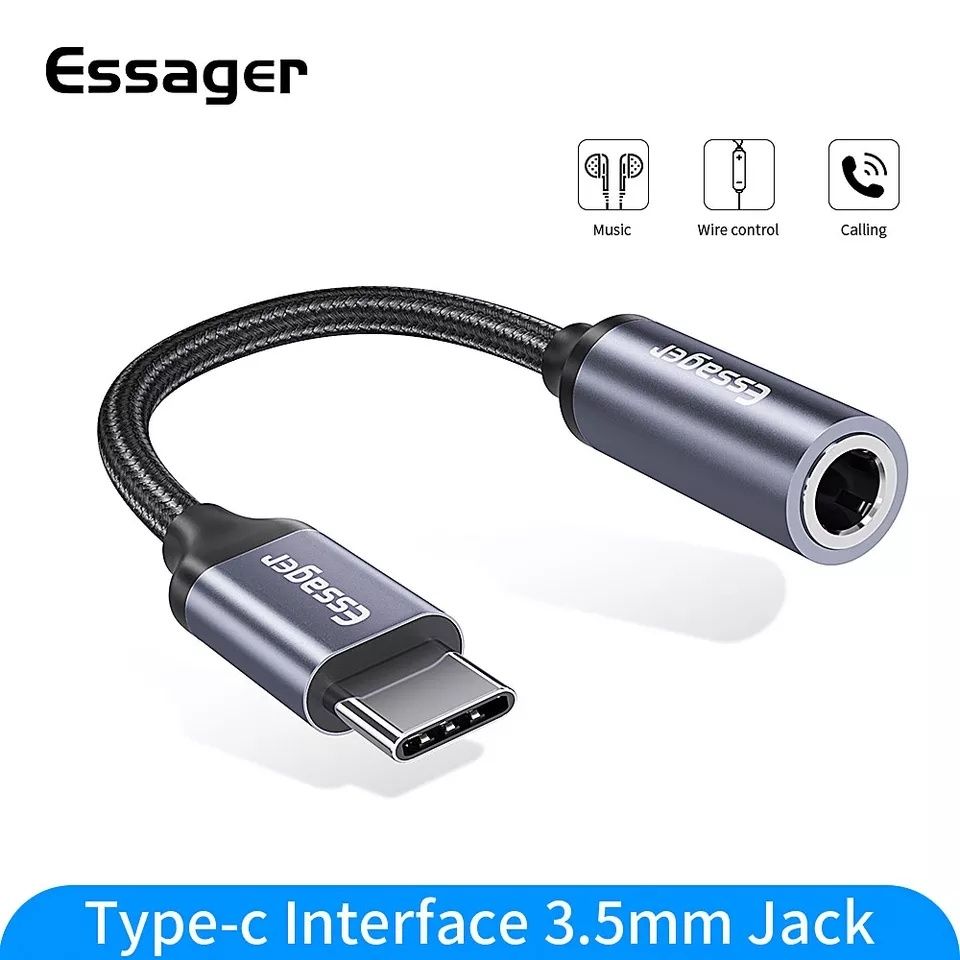 Преходник(адаптер) Essager от USB Type C към 3.5мм(AUX, Ж)