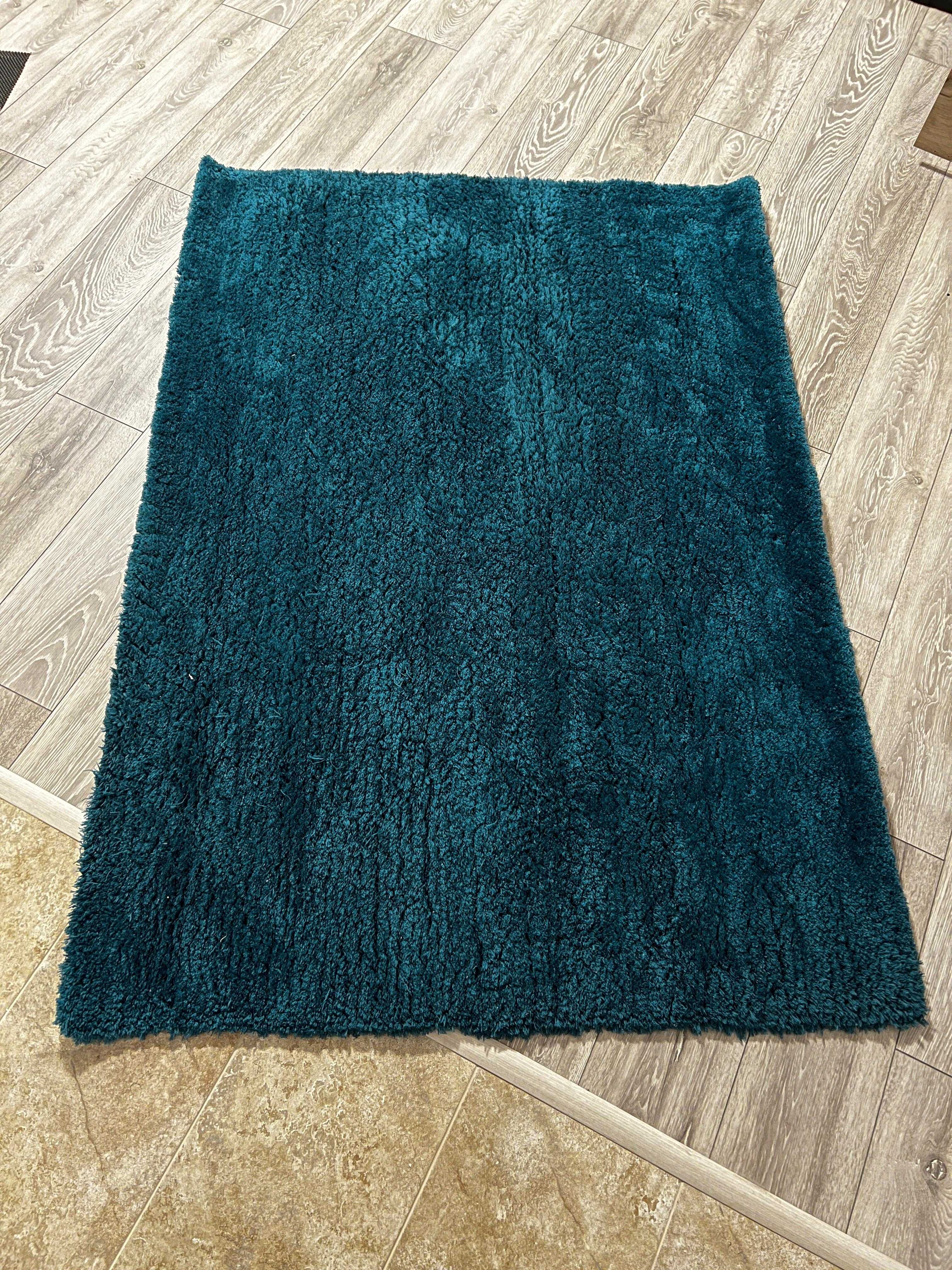 Covor Turquoise / Albastru cu fir lung - 170x120 cm - Livrare gratuita