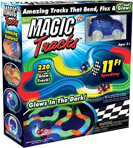 Jucarie Pista Flexibila Magic Tracks, 220 Piese + Masinuta cu LED