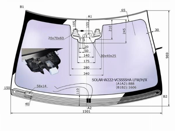 Стекло лобовое Mercedes-benz S 350