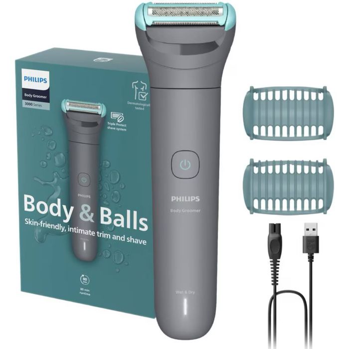 Philips Body Groomer 3000 Series, бритвенная система Triple Protect