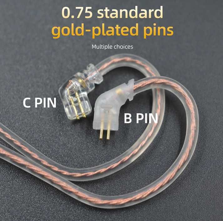 Продам оригинальный кабель для наушников KZ C PIN  и В PIN 0,75 мм