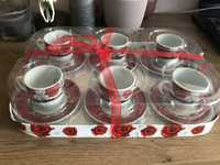 НОВ Луксозен керамичен комплект чаши за кафе