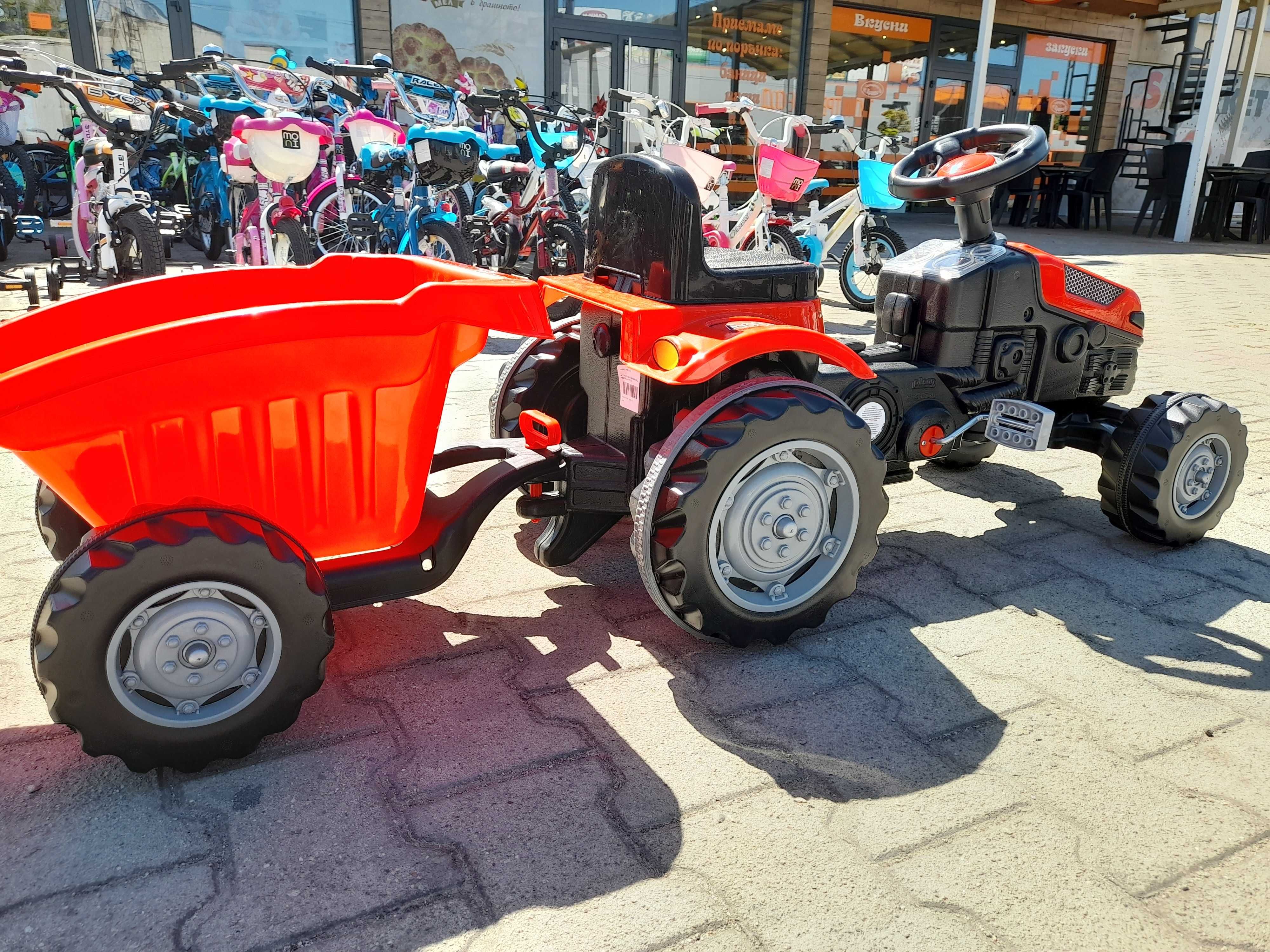 PILSAN червен детски трактор ACTIVE с ремарке