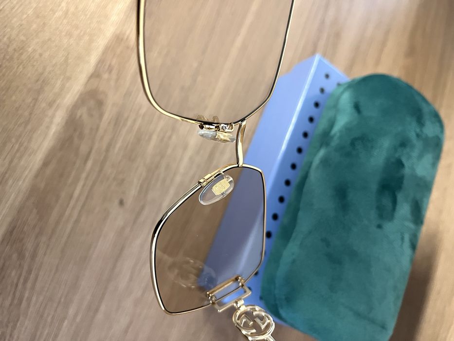Ochelari de Soare Dama Gucci Yellow Oversized GG1207S 002 - Noi!