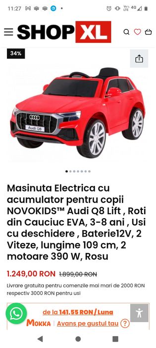 Mașinuță electrica audi Q8