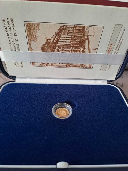Moneda aur BNR 1,224 in cutie - Ideal pentru cadou