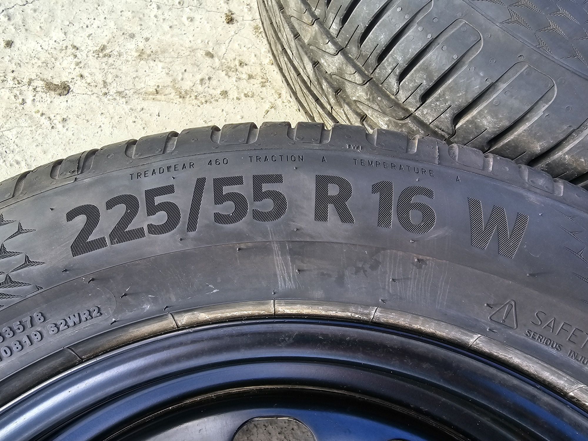 Метални джанти 16" 5x112 с почти чисто нови гуми Continental 225/55