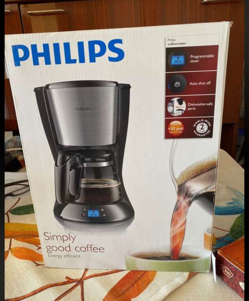 Кафемашина за шварц кафе Philips с таймер и автоматично изключване