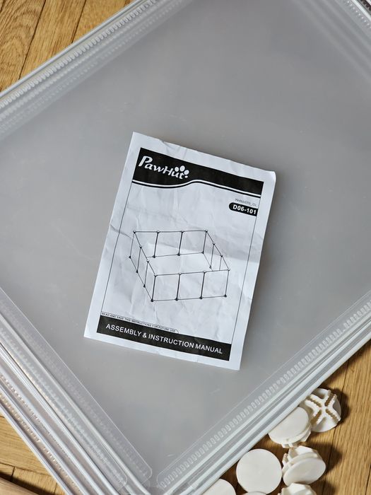 Carcasa modulara pentru animale PawHut, Metal/PP, 12 panouri, 35x45 cm