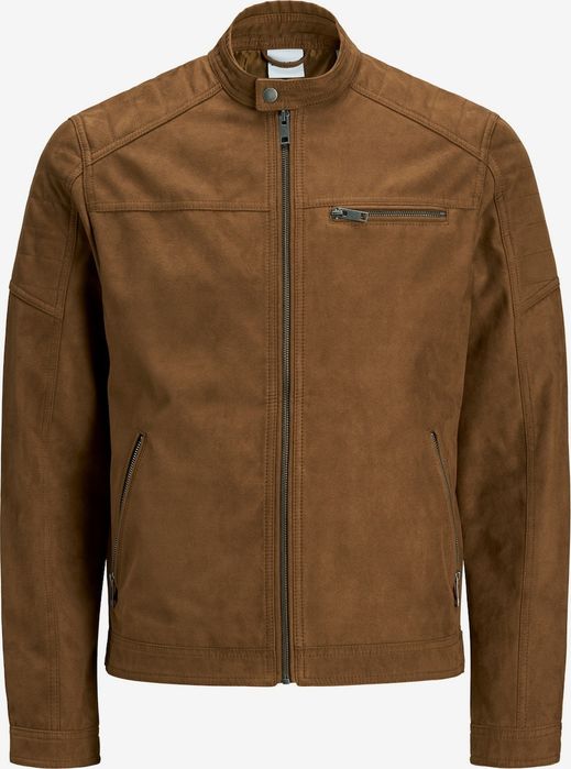 Geaca piele maro JCORocky JACK & JONES