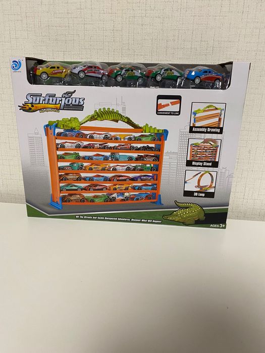 Детски 7-етажен паркинг гараж с 5 колички