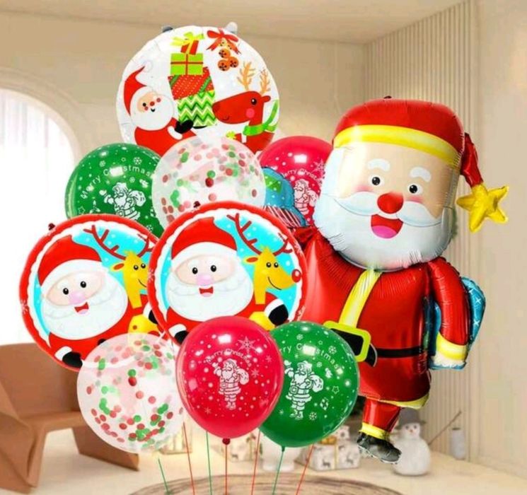 Коледна  украса - балони, банери и салфетки