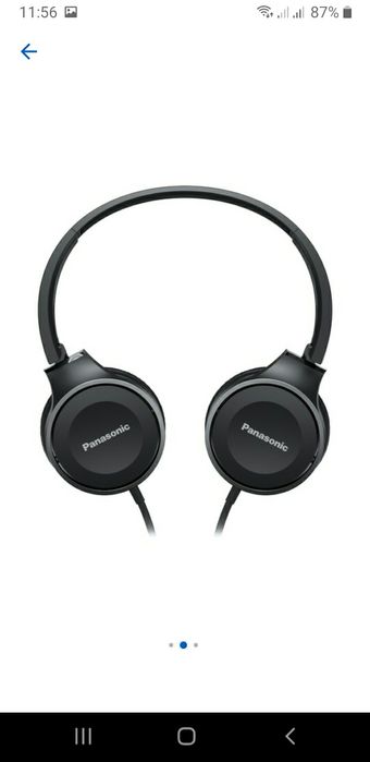 Căști audio cu bandă Panasonic,microfon,negru, RP-HF100ME-K