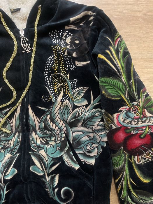 Ed Hardy плюшен дамски суитчър S