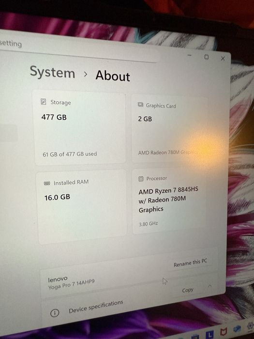 Lenovo yoga pro 7