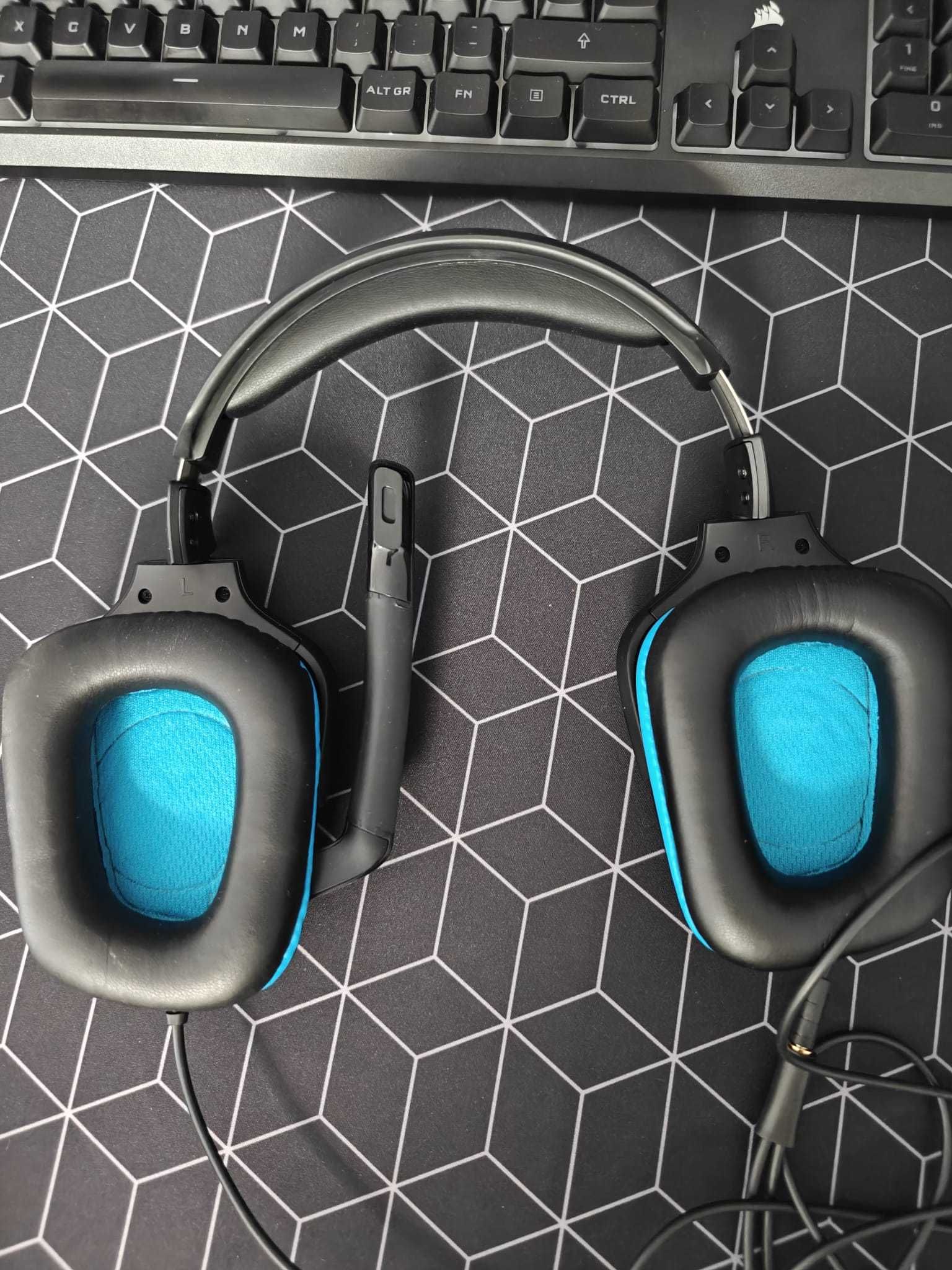Casti gaming Logitech G432, surround 7.1, multiplatforma, Negru
