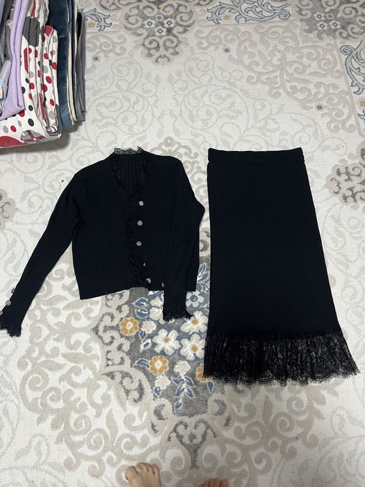 Одежда женские двойка платье шуба овчина