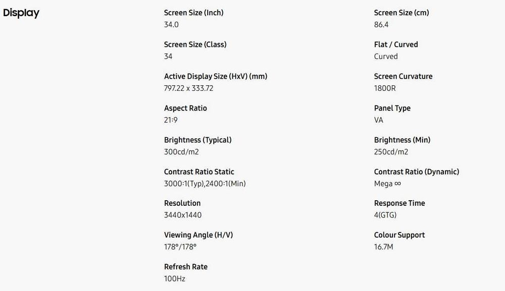 34" SAMSUNG 21:9 извит широкоформатен монитор модел C34H890WJU