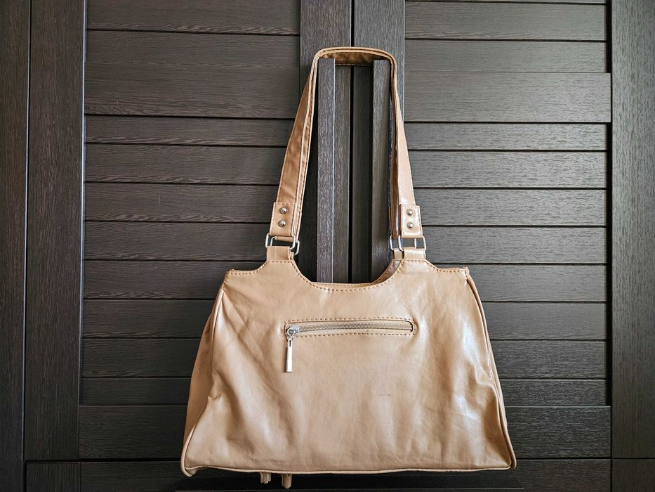 Geantă damă casual din piele ecologică taupe