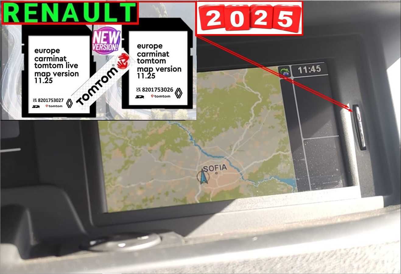 SD card 2025 Рено навигация карта TomTom /Carminat LIVE/R-LINK/RENAULT