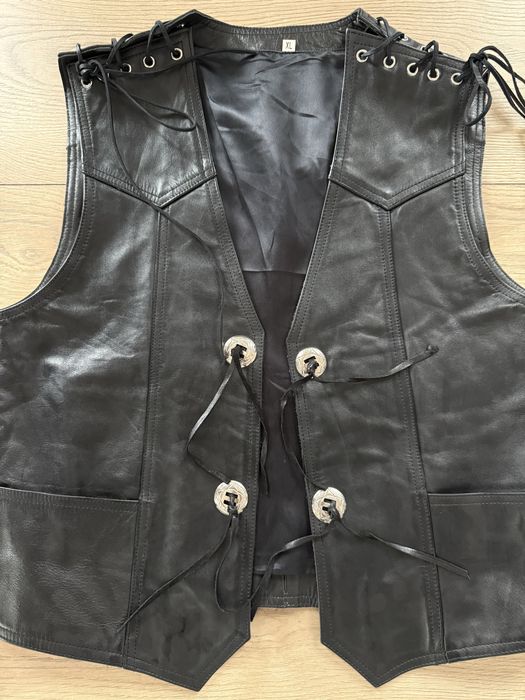 Vesta Piele Naturala Model Deosebit Negru Barbati | Marime XL