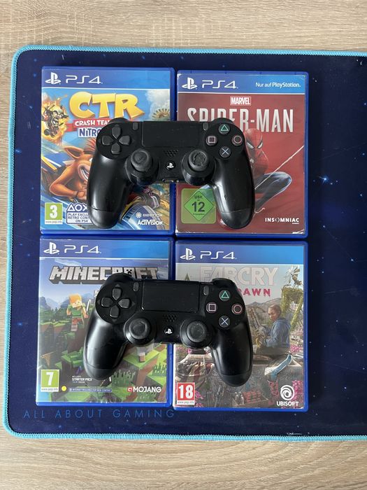 Ps4 slim 1TB 2 manete 4 jocuri