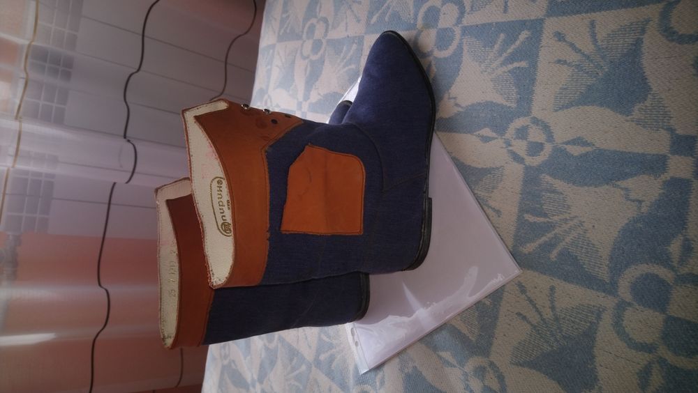 БОТИ дънкови с кожа, Български, Красиви,Оригинални.НЕобувани,ЧистоНови