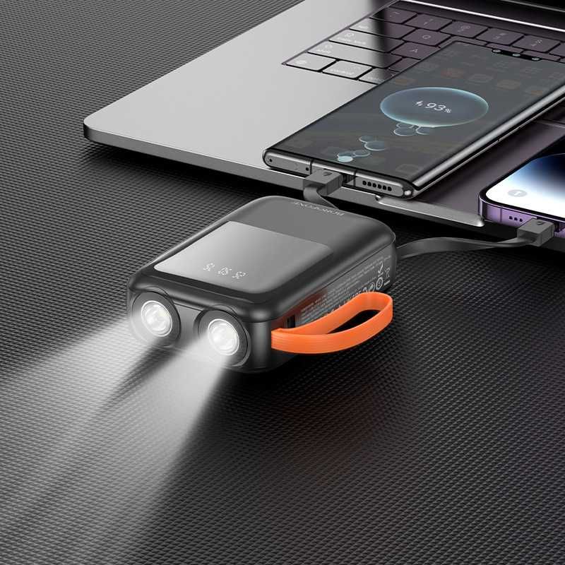 Borofone BJ60 & BJ60A Power Bank 10000mAh 20000mAh 4 кабеля Led Фонарь