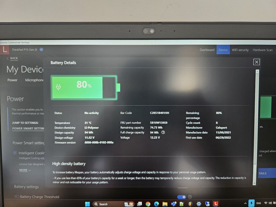 Lenovo Thinkpad P15 Gen 2i