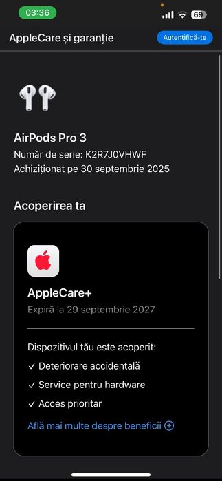 Apple AirPods Pro 3 – noi, sigilate, cu factură