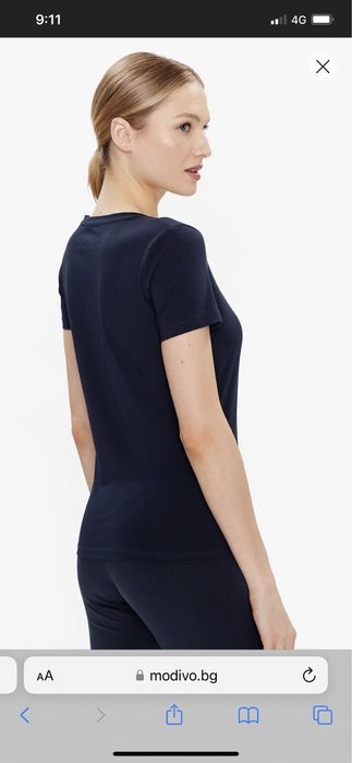 Нова тъмносиня памучна тениска/тишърт EA7 Emporio Armani, размер XS