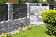 Gard prefabricate din Bolțari beton texturat Roma Horizon culoare ONYX