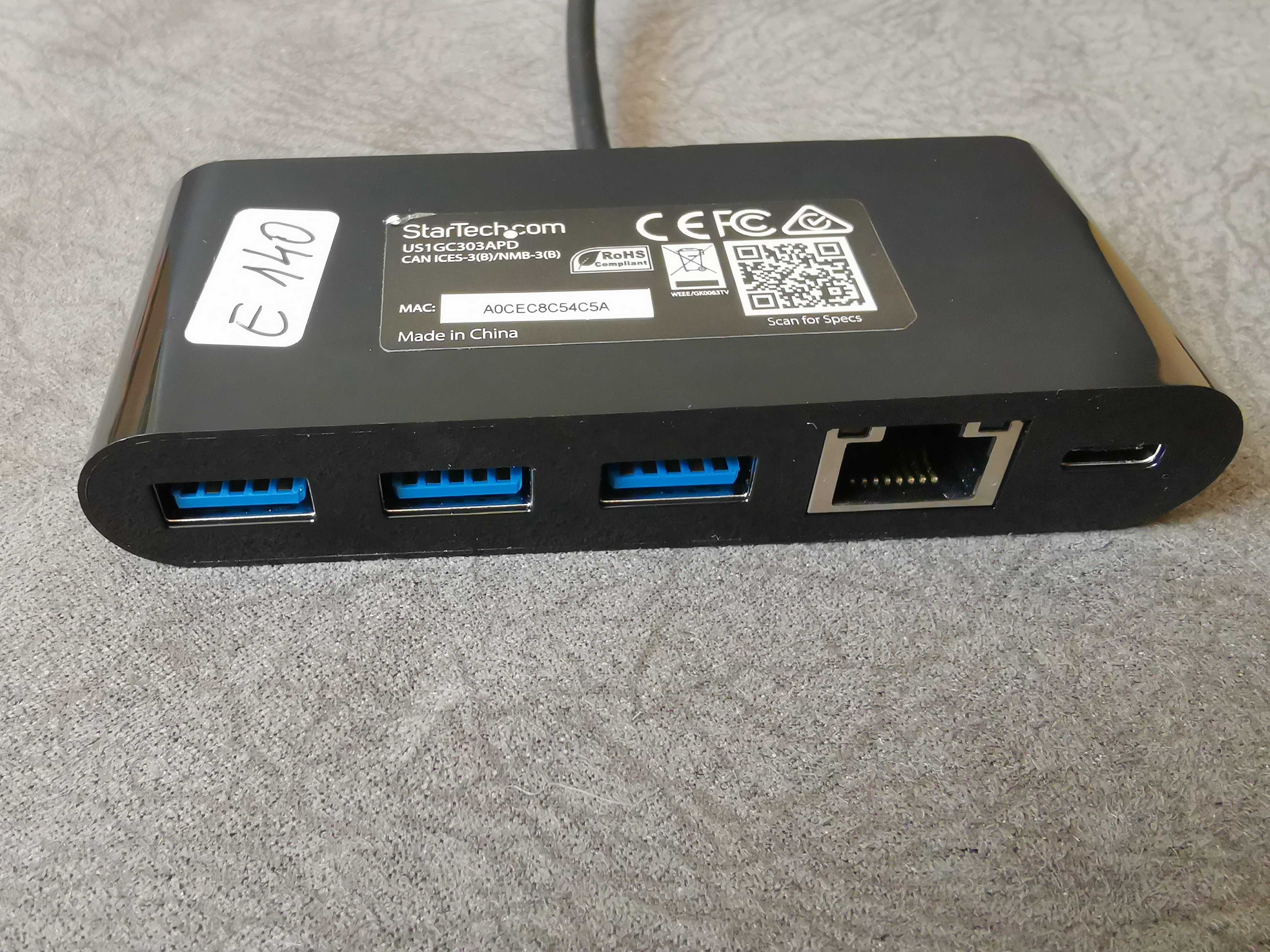StarTech adaptot Usb cC 3 Port USB 3.0 Ethernet  10.100.1000Mbits