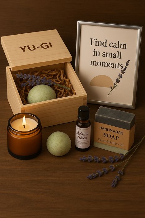 Set cadou Handmade Spa - Relaxare completă, cutie de lemn, și tablou