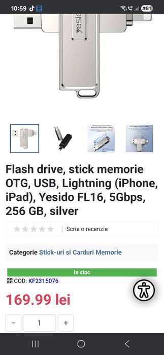 Flash drive stick memorie 256 GB
