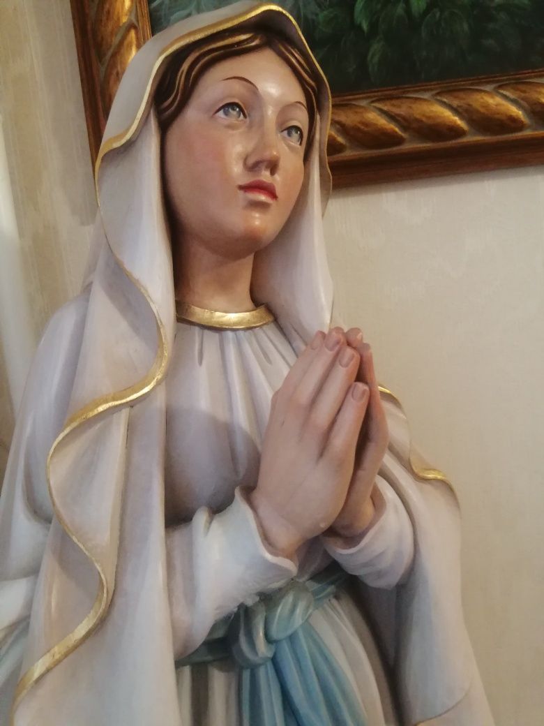 Статуэтка из цельного дерева Дева Мария Лурдская Икона ростовая Италия