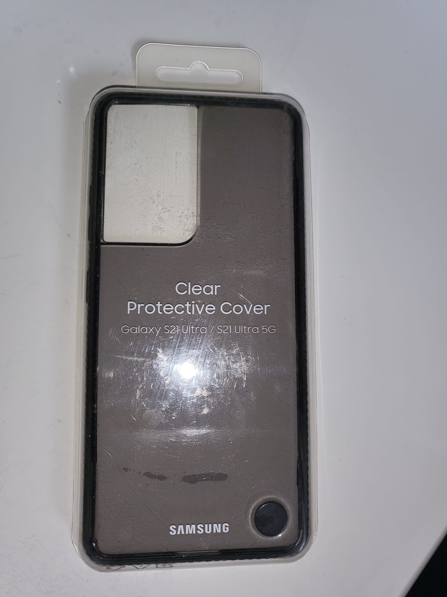Husa Samsung Clear Protective Cover Black pentru Galaxy S21 Ultra