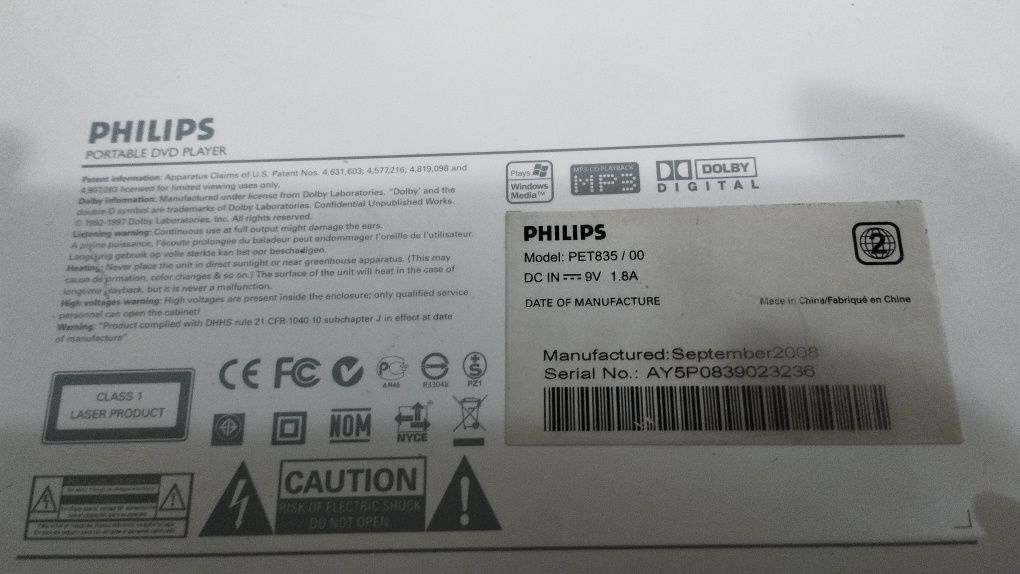 Philips mp3 ,usb,divx,aux,auto ,DC accesorii