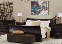 Set mobila dormitor CHOCOLATE - lemn masiv (pat, noptiere + polite)