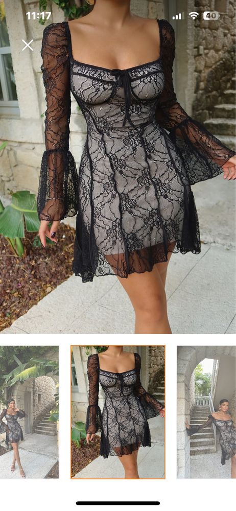 Rochie mini cu dantelă