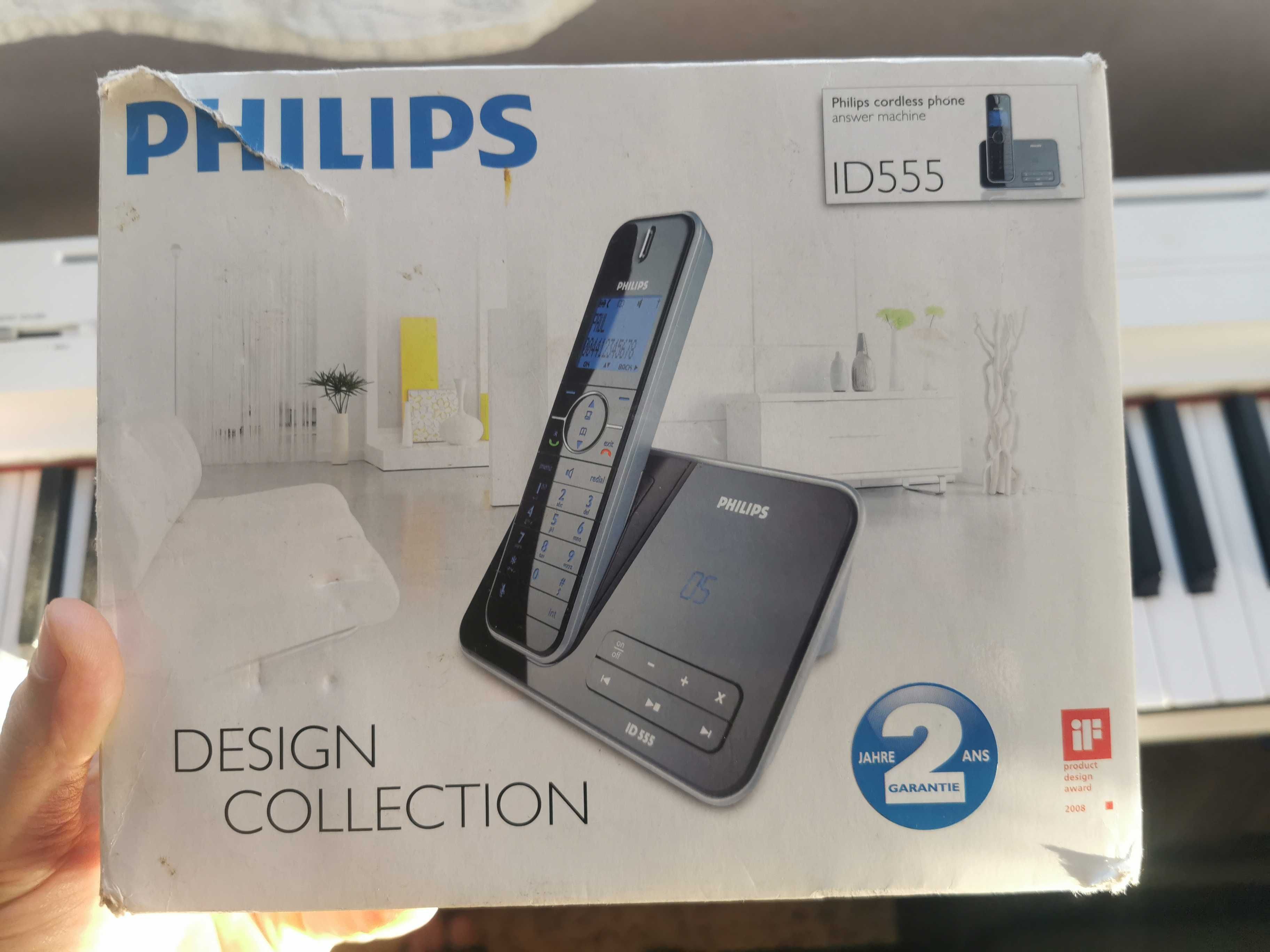 telefon fix philips id555 wireless cu acumulator