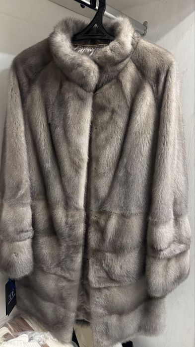 Шуба норковая серая