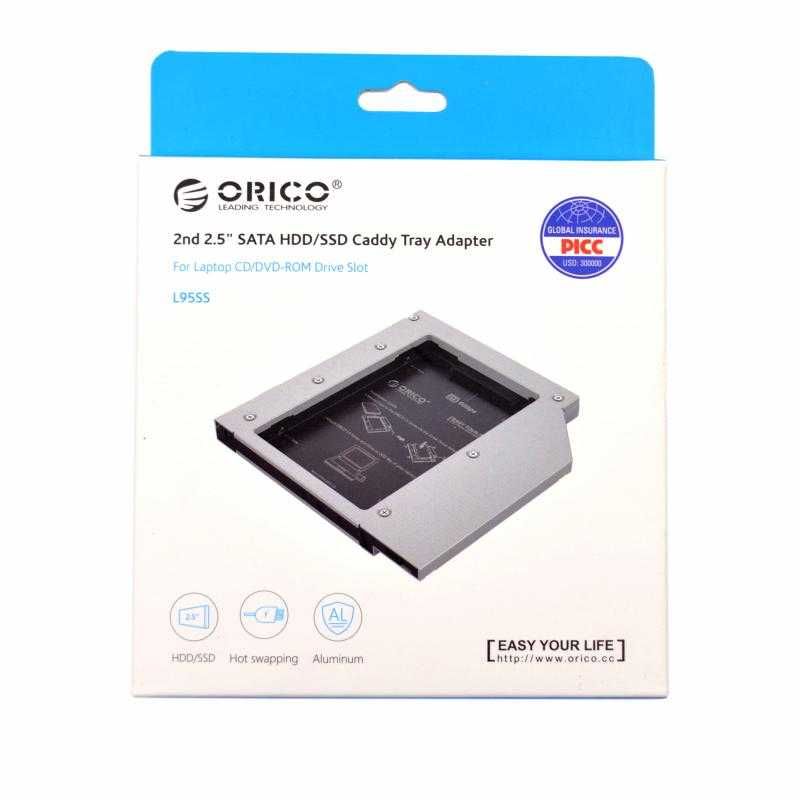 Переходник SSD(SATA) в привод ноутбука  Orico L95SS-V1-SV, 9.5мм новый