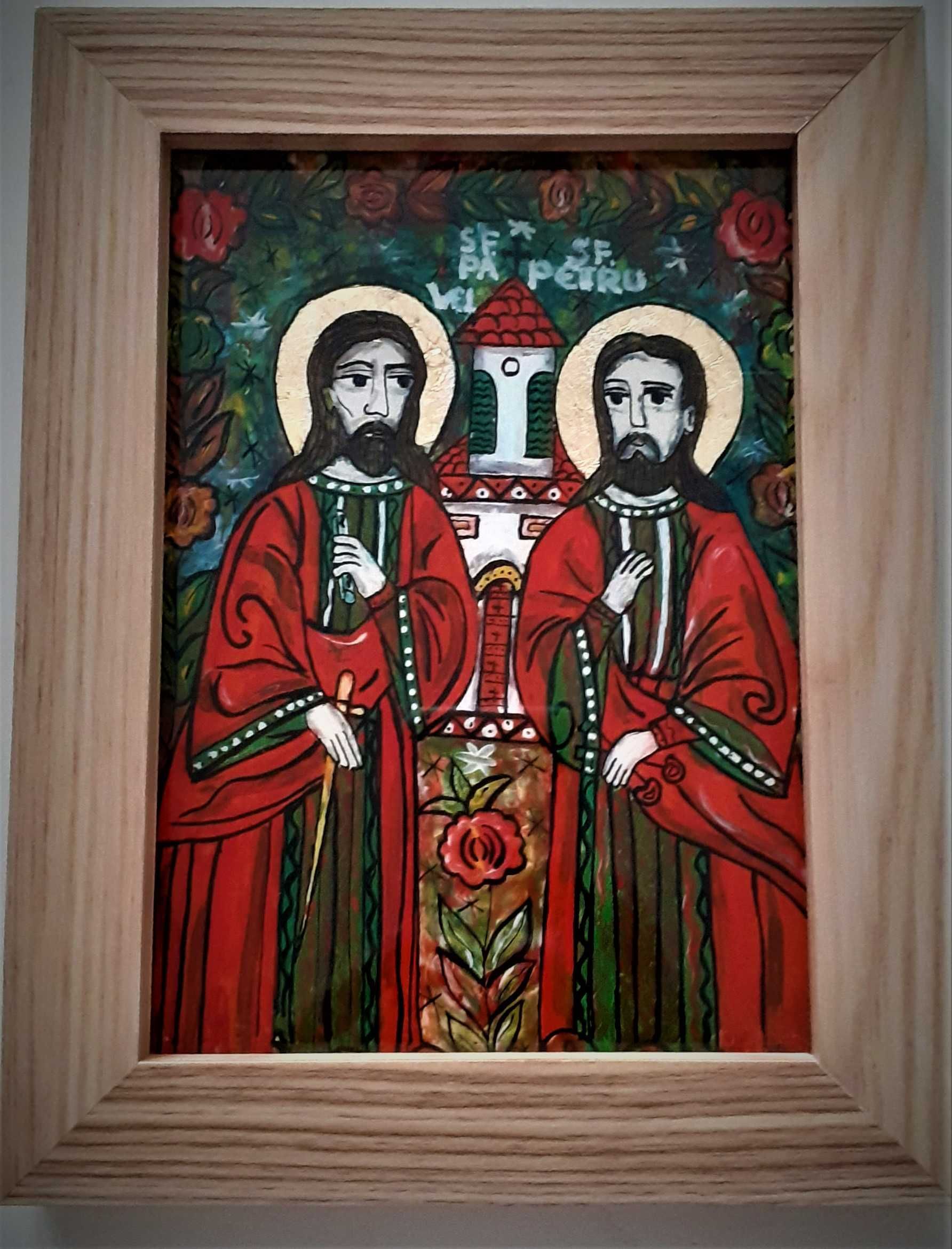 Sfintii Petru si Pavel-Icoana pe sticla(Nicula ,inceput secol XIX)