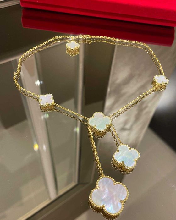 Van Cleef & Arpels VCA Gold 6 Magic Mother Pearl Alhambra Дамско Колие