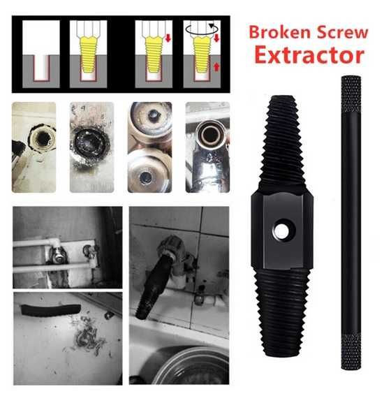 Екстрактор за тръби шпилковадач за скъсани ВиК части 1/2 3/4 Двуглав