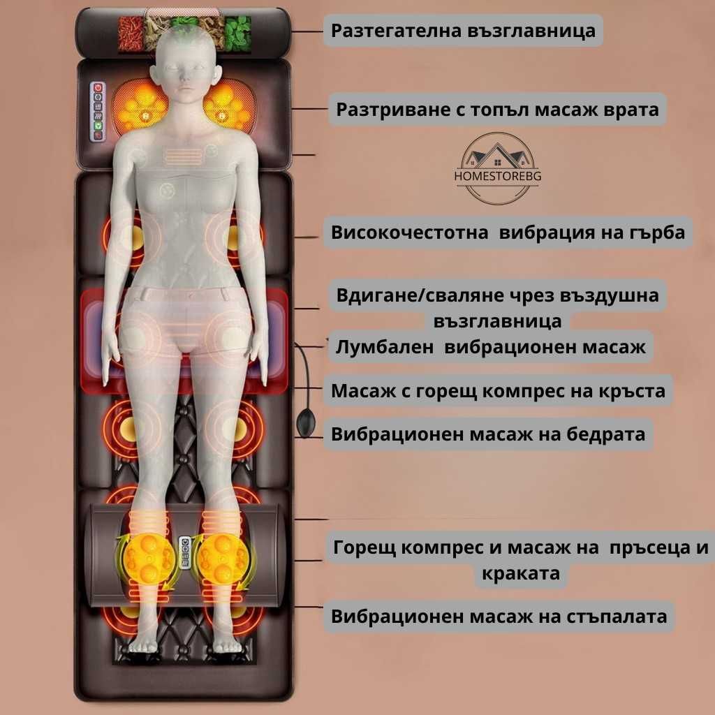 Масажен матрак с вибрационно отопление и масаж на краката