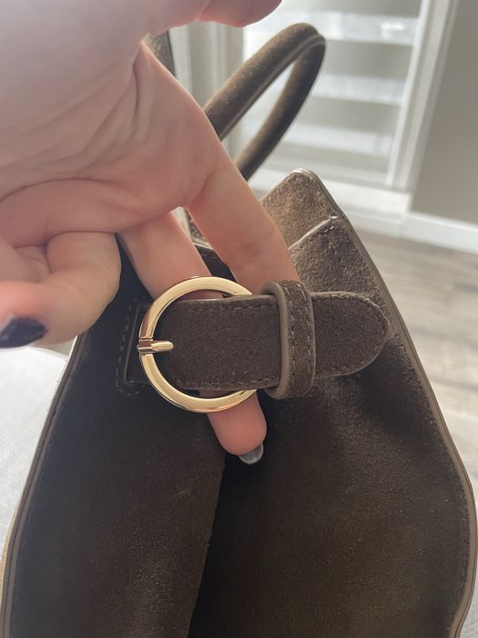 Кафява чанта - естествен велур